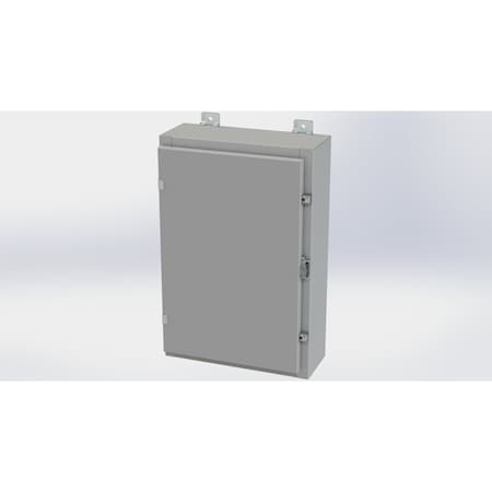 Saginaw Control & Engineering Clamps with Padlock Hasp Electrical Enclosures, 24 in H, 6 in D, 16 in W, NEMA 4, Carbon Steel SCE-24H1606LP